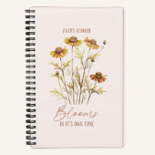 Elke bloem bloeit in zijn eigen tijd - rustieke bl notitieboek (Voorkant)