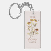 Elke bloem bloeit in zijn eigen tijd - rustieke bl sleutelhanger (Voorkant Links)