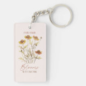 Elke bloem bloeit in zijn eigen tijd - rustieke bl sleutelhanger (achterkant)