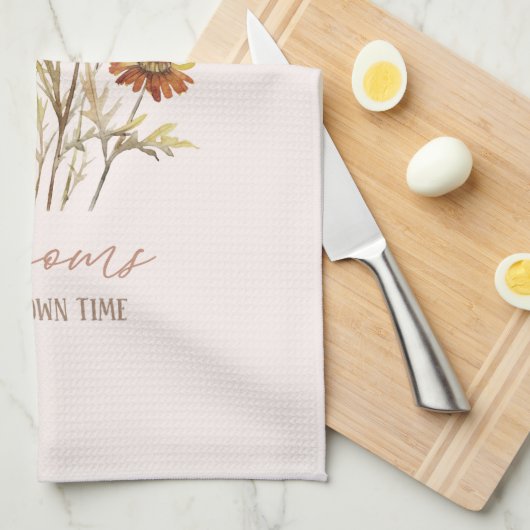 Elke bloem bloeit in zijn eigen tijd - rustieke bl theedoek (Quarter Fold)