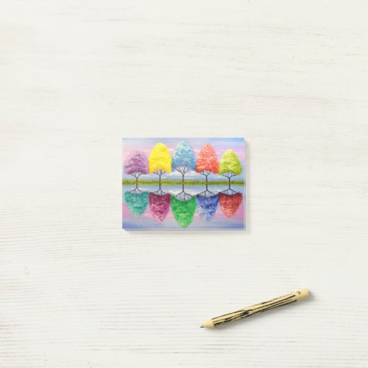 Elke boom heeft een eigen verhaal post-it® notes (Op bureau)
