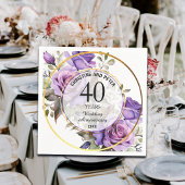 Elke bruiloft (40) Goud Lijst Rozen Jubileum Servet