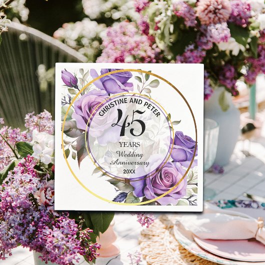 Elke bruiloft (45) Gouden Lijst Rozen Jubileum Servet