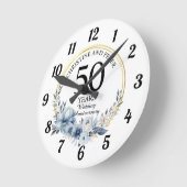 Elke bruiloft (50) Elegant Blauw Bloemen Jubileum Ronde Klok (Hoek)