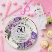 Elke bruiloft (50) Goud Lijst Rozen Jubileum Papieren Bordje (Feest)