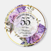 Elke bruiloft (55) Goud Lijst Rozen Jubileum Magneet (Voorkant)