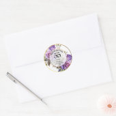 Elke bruiloft (55) Goud Lijst Rozen Jubileum Ronde Sticker (Envelop)