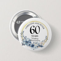 Elke bruiloft (60) Elegant Blauw Bloemen Jubileum