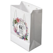Elke bruiloft (60) Elegant Floral Jubileum Medium Cadeauzakje (Voorkant Gekanteld)
