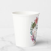 Elke bruiloft (60) Elegant Floral Jubileum Papieren Bekers (Rechts)