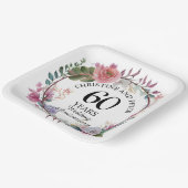 Elke bruiloft (60) Elegant Floral Jubileum Papieren Bordje (Gebogen)