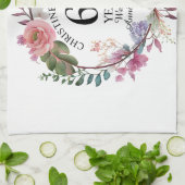 Elke bruiloft (60) Elegant Floral Jubileum Theedoek (Gevouwen)