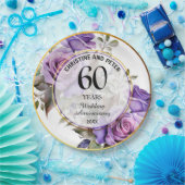 Elke bruiloft (60) Goud Lijst Rozen Jubileum Papieren Bordje (Feest)