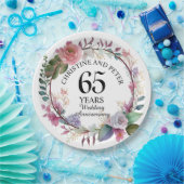 Elke bruiloft (65) Elegant Floral Jubileum Papieren Bordje (Feest)