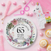 Elke bruiloft (65) Elegant Floral Jubileum Papieren Bordje (Feest)