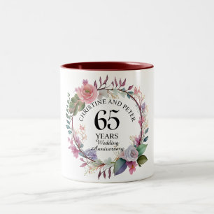 Elke bruiloft (65) Elegant Floral Jubileum Tweekleurige Koffiemok