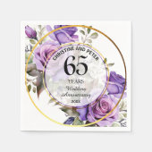 Elke bruiloft (65) Goud Lijst Rozen Jubileum Servet (Voorkant)