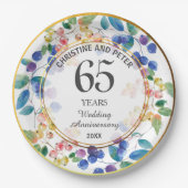 Elke bruiloft (65) Jubileum gouden Lijst bessen Papieren Bordje (Voorkant)