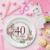 Elke bruiloft Blush Rozen Jubileum Papieren Bordje (Feest)