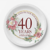 Elke bruiloft Blush Rozen Jubileum Papieren Bordje (Voorkant)