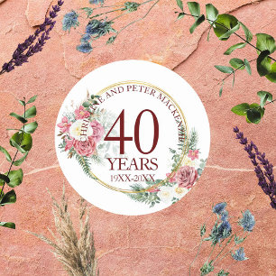 Elke bruiloft Blush Rozen Jubileum Ronde Sticker