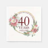 Elke bruiloft Blush Rozen Jubileum Servet (Voorkant)