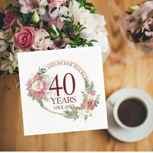 Elke bruiloft Blush Rozen Jubileum Servet