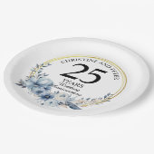 Elke bruiloft Elegant Blauw Bloemen Jubileum Papieren Bordje (Gekanteld)