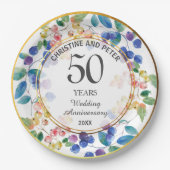 Elke bruiloft Jubileum (50) gouden Lijst bessen Papieren Bordje (Voorkant)