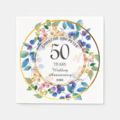 Elke bruiloft Jubileum (50) gouden Lijst bessen Servet (Voorkant)