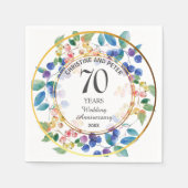 Elke bruiloft Jubileum (70) gouden Lijst bessen Servet (Voorkant)