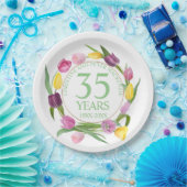 Elke bruiloft Waterverf Tulpen Jubileum Papieren Bordje (Feest)