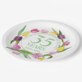 Elke bruiloft Waterverf Tulpen Jubileum Papieren Bordje (Gekanteld)