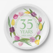 Elke bruiloft Waterverf Tulpen Jubileum Papieren Bordje (Voorkant)