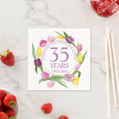 Elke bruiloft Waterverf Tulpen Jubileum Servet (Insitu)