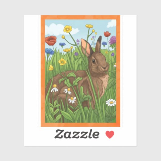 Elke Bunny Houdt van Bloemen Sticker (Vel)