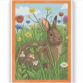 Elke Bunny Houdt van Bloemen Sticker (Voorkant)