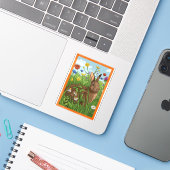 Elke Bunny Houdt van Bloemen Sticker (Laptop met iPhone)