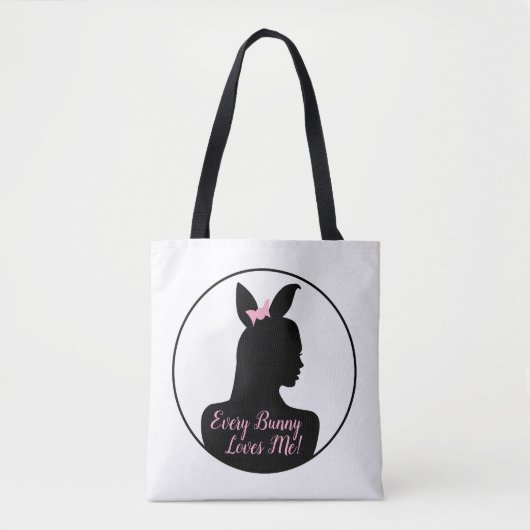 Elke Bunny houdt van mij! Bunny Girl Tote Bag (Voorkant)