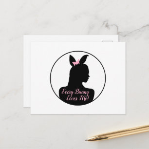 Elke Bunny Houdt Van Mij! Bunny Meisje Briefkaart