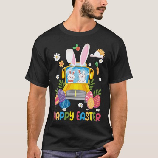 Elke Bunny is favoriete schoolbuschauffeur Happy E T-shirt (Voorkant)