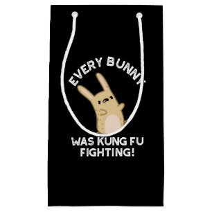 Elke Bunny Kung Fu Vechtkonijn Pun Donker BG Klein Cadeauzakje