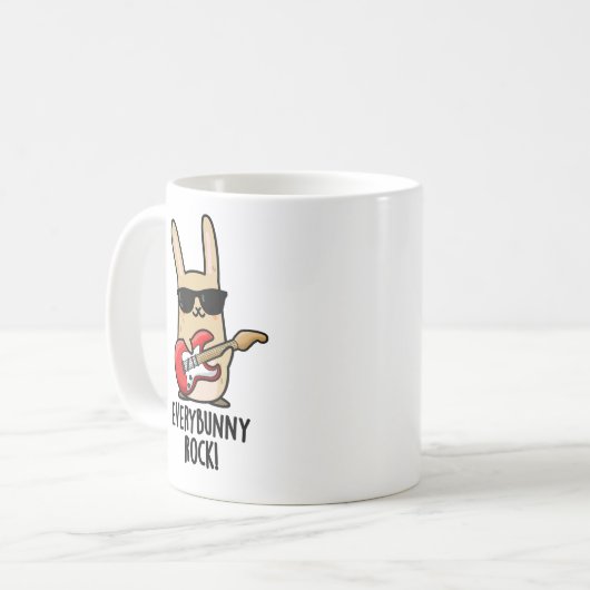 Elke Bunny Rock Funny Animal Rabbit Pun Koffiemok (Voorkant links)