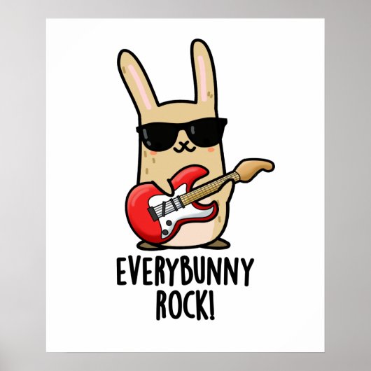Elke Bunny Rock Funny Animal Rabbit Pun Poster (Voorkant)