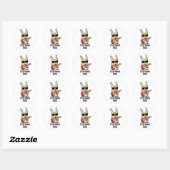 Elke Bunny Rock Funny Animal Rabbit Pun Ronde Sticker (Vel)