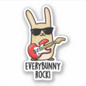 Elke Bunny Rock Funny Animal Rabbit Pun Sticker (Voorkant)