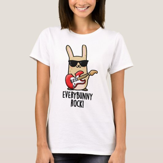Elke Bunny Rock Funny Animal Rabbit Pun T-shirt (Voorkant)