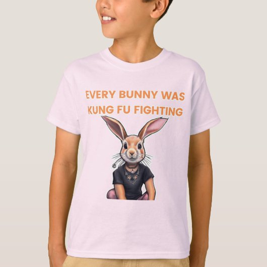 Elke Bunny was kung fu aan het vechten T-shirt (Voorkant)