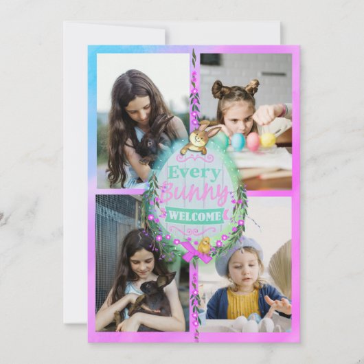 Elke Bunny welkom Pasen Foto Feestdagenkaart (Voorkant)