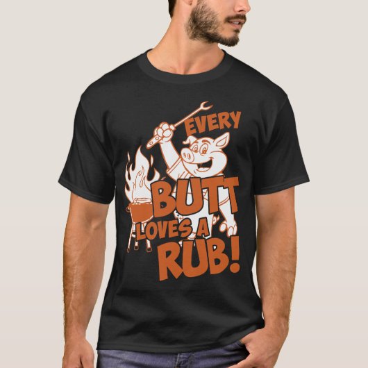 Elke Butt houdt van een rub Bq T-shirt (Voorkant)